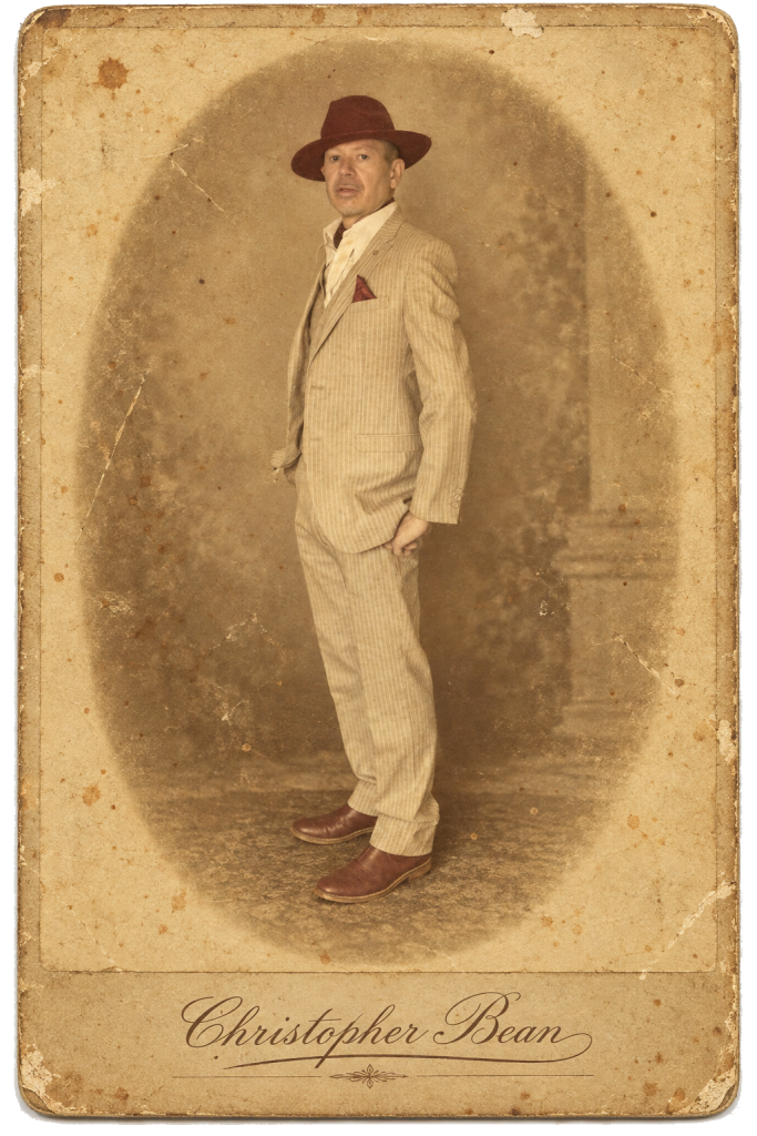 Antiquarian-style portrait of Christopher Bean